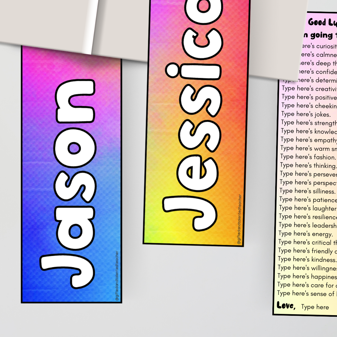 Personalised Bookmarks: Editable