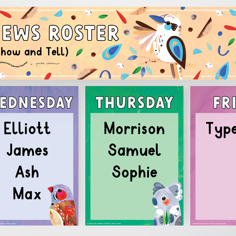 Pete Cromer Show and Tell - Australian Fauna and Flora Classroom Decor
