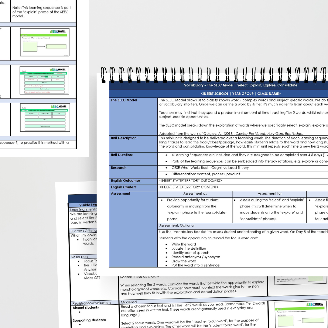 Vocabulary Program | SEEC Model