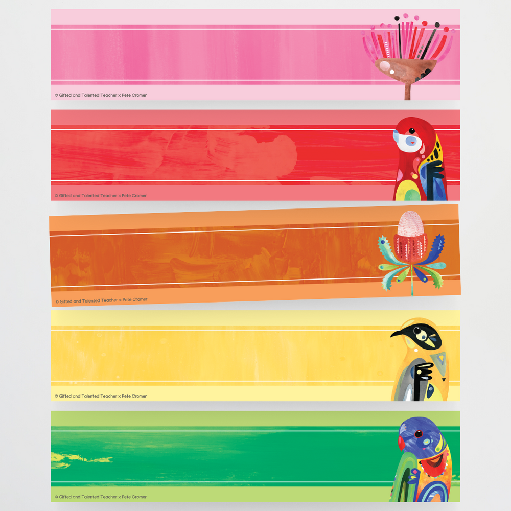 Pete Cromer Resizable Labels Australian Fauna & Flora Classroom Decor
