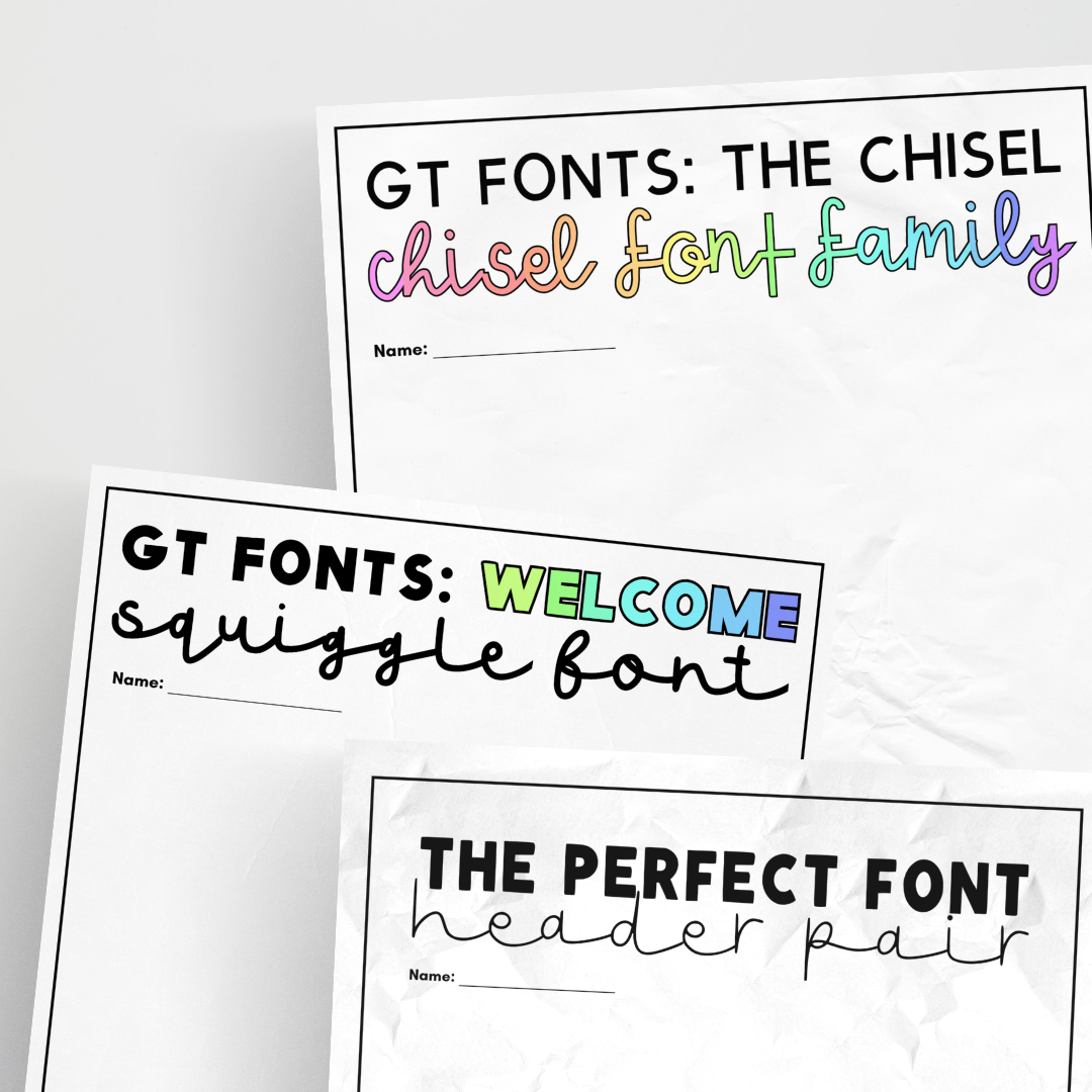 Growing Bundle: GT Fonts - Gifted and Talented Teacher