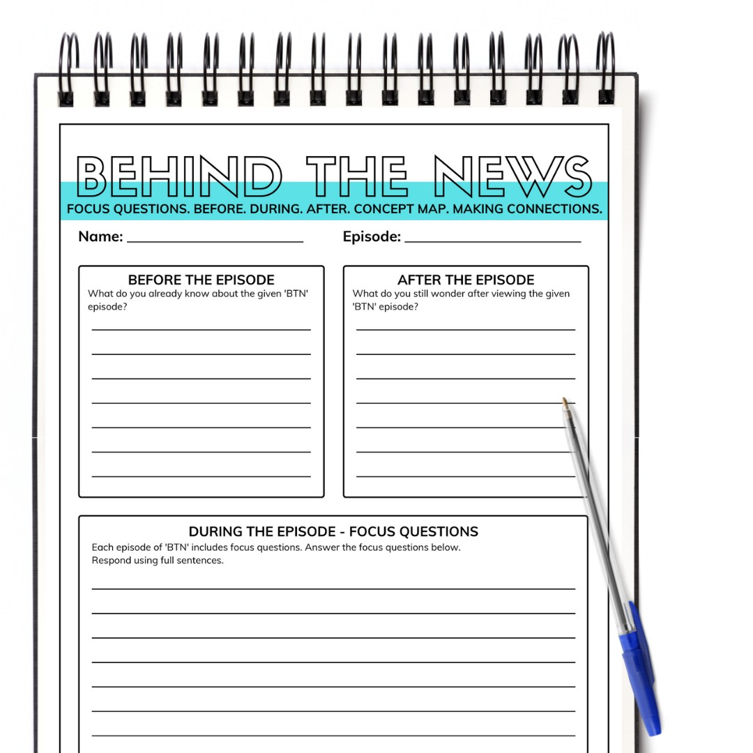 Behind the News Writing Template - Gifted and Talented Teacher