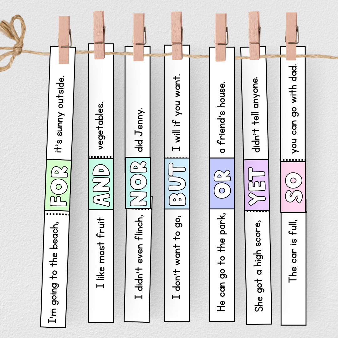 Coordinating Conjunctions: FANBOYS Acronym | Bright Display + Hands On