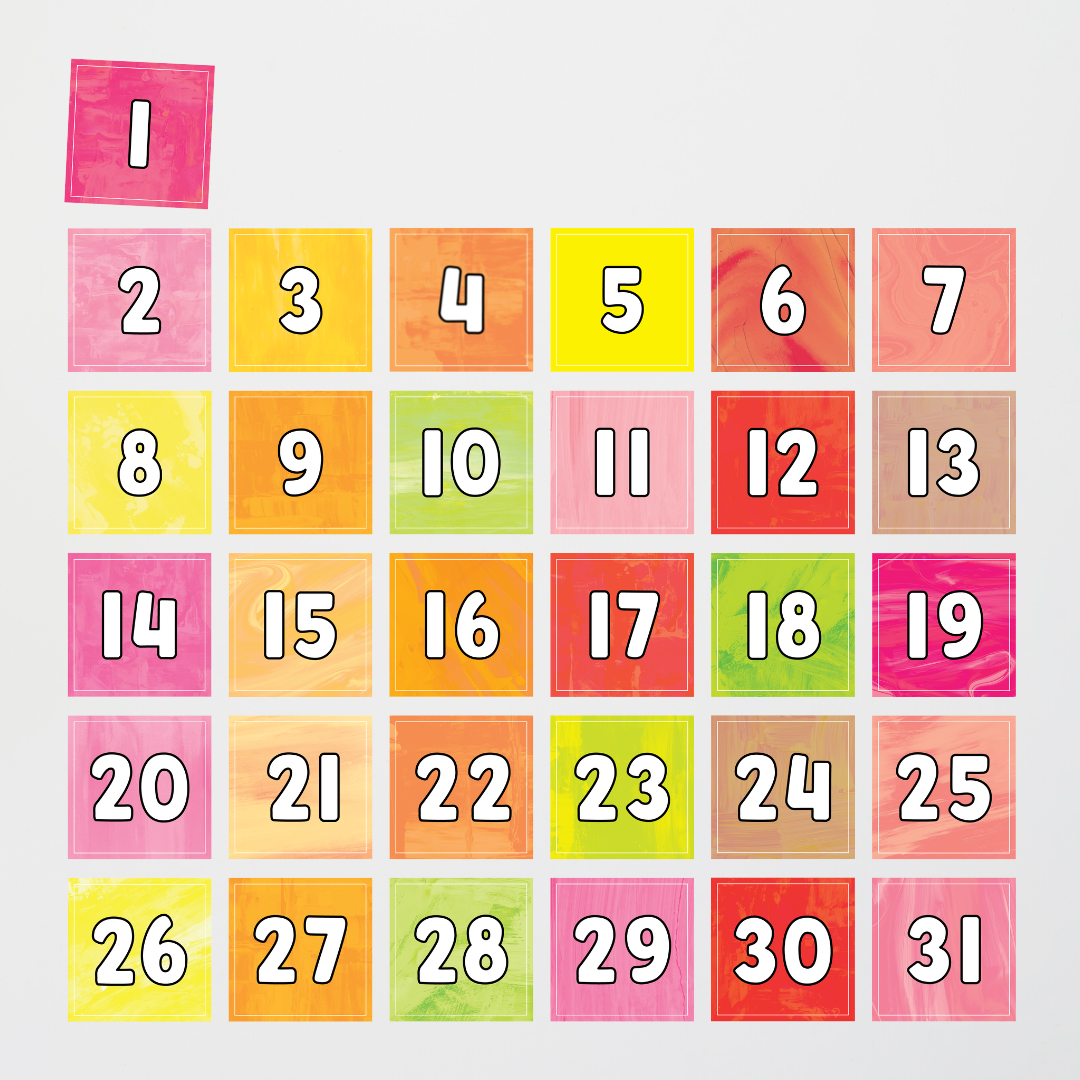 Pete Cromer: Classroom Calendar + Flip Calendar - Warm Colours