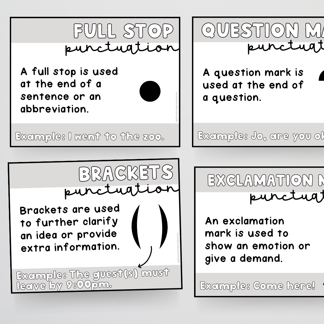 Punctuation Posters: Minimalistic Theme