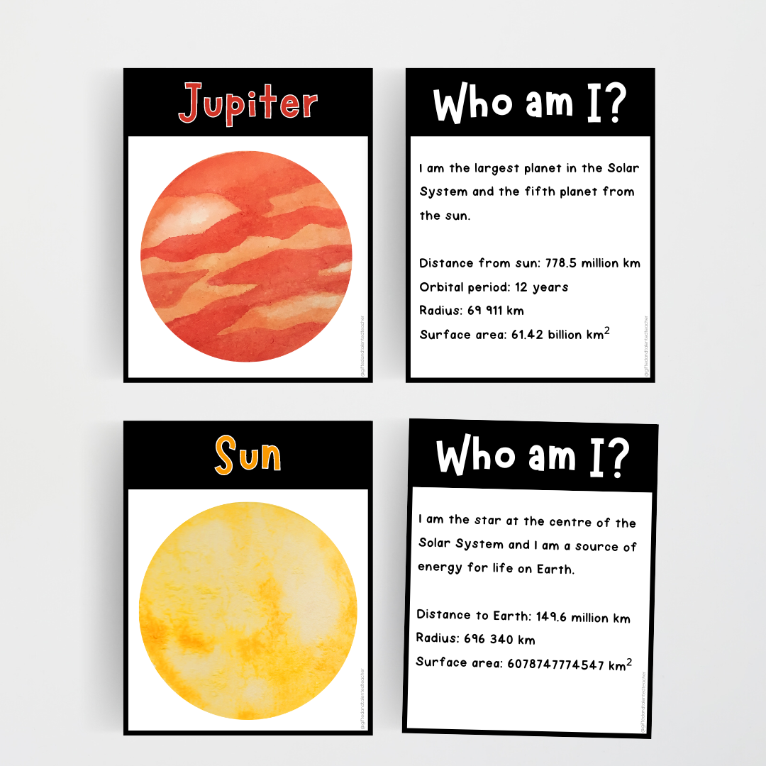 The Solar System: Who am I? Card Match