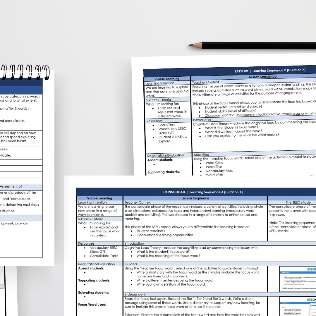 Vocabulary Program | SEEC Model