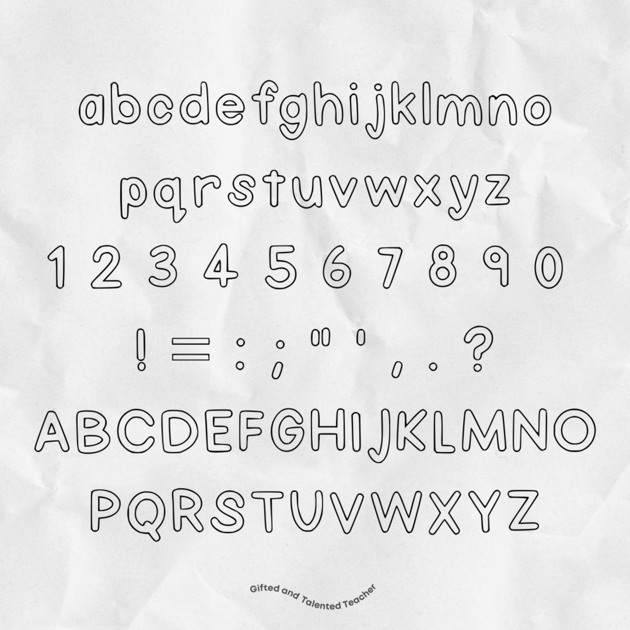 Teacher + Outline - GT Font - Gifted and Talented Teacher