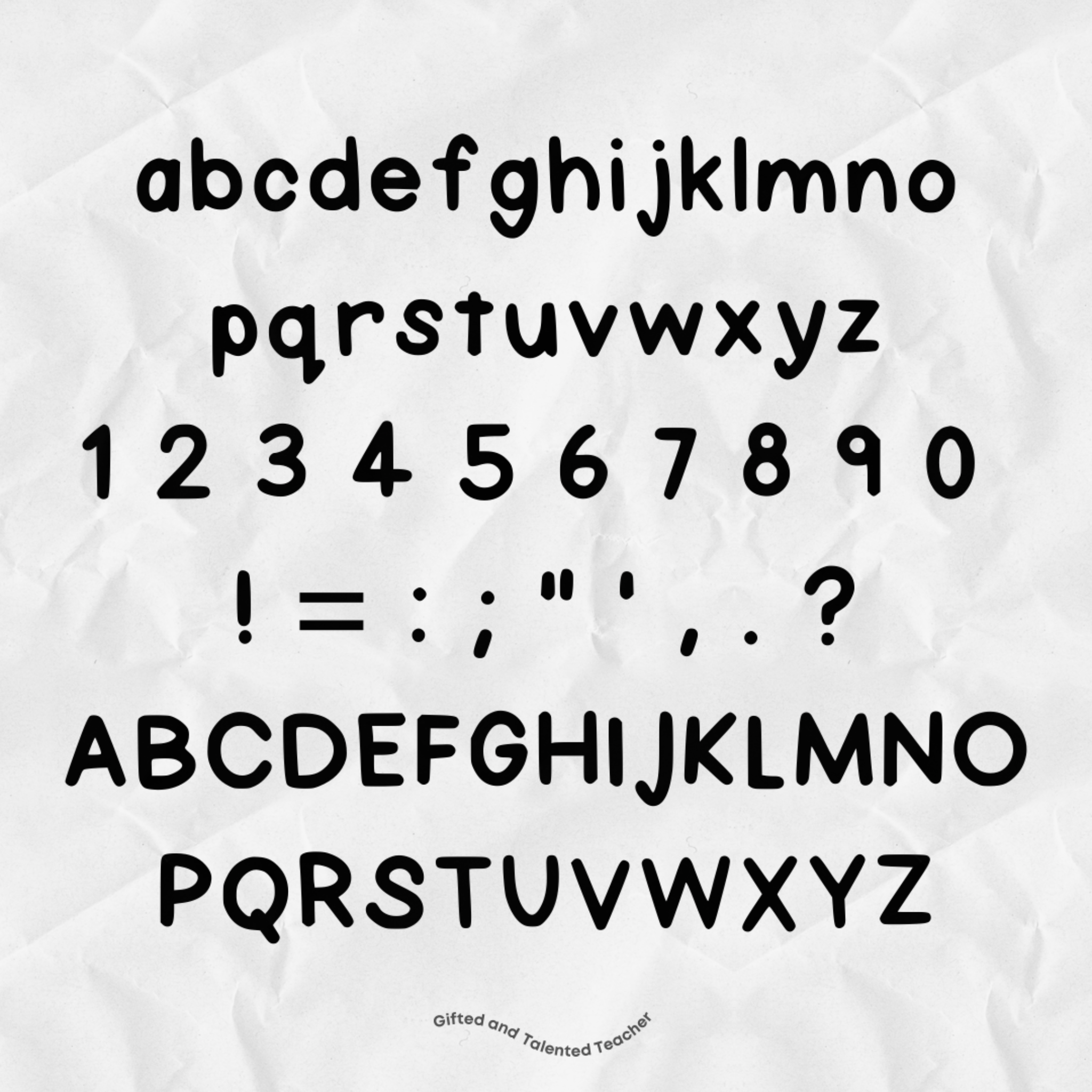 Teacher + Outline - GT Font - Gifted and Talented Teacher