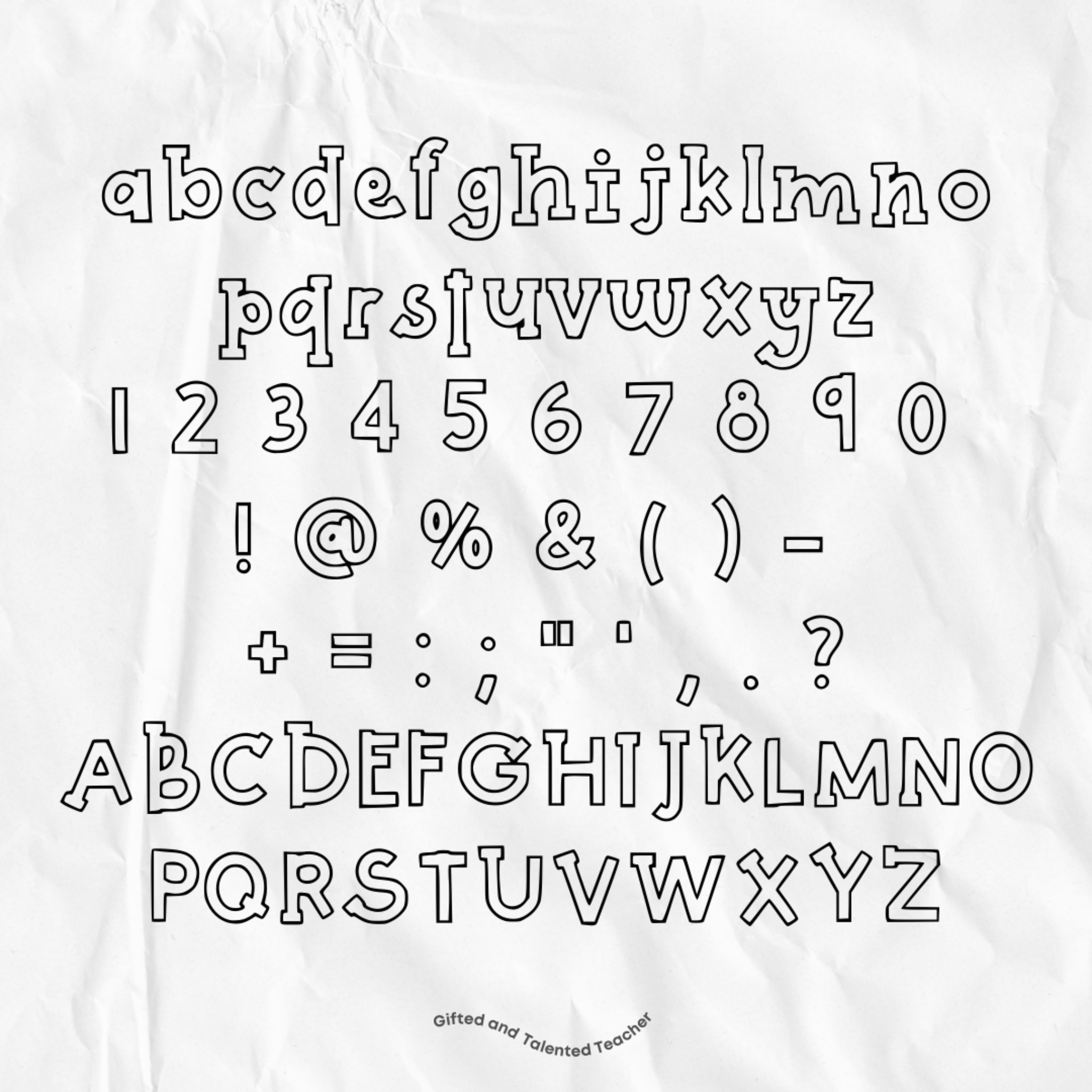 Strike Regular + Strike Outline - GT Font - Gifted and Talented Teacher