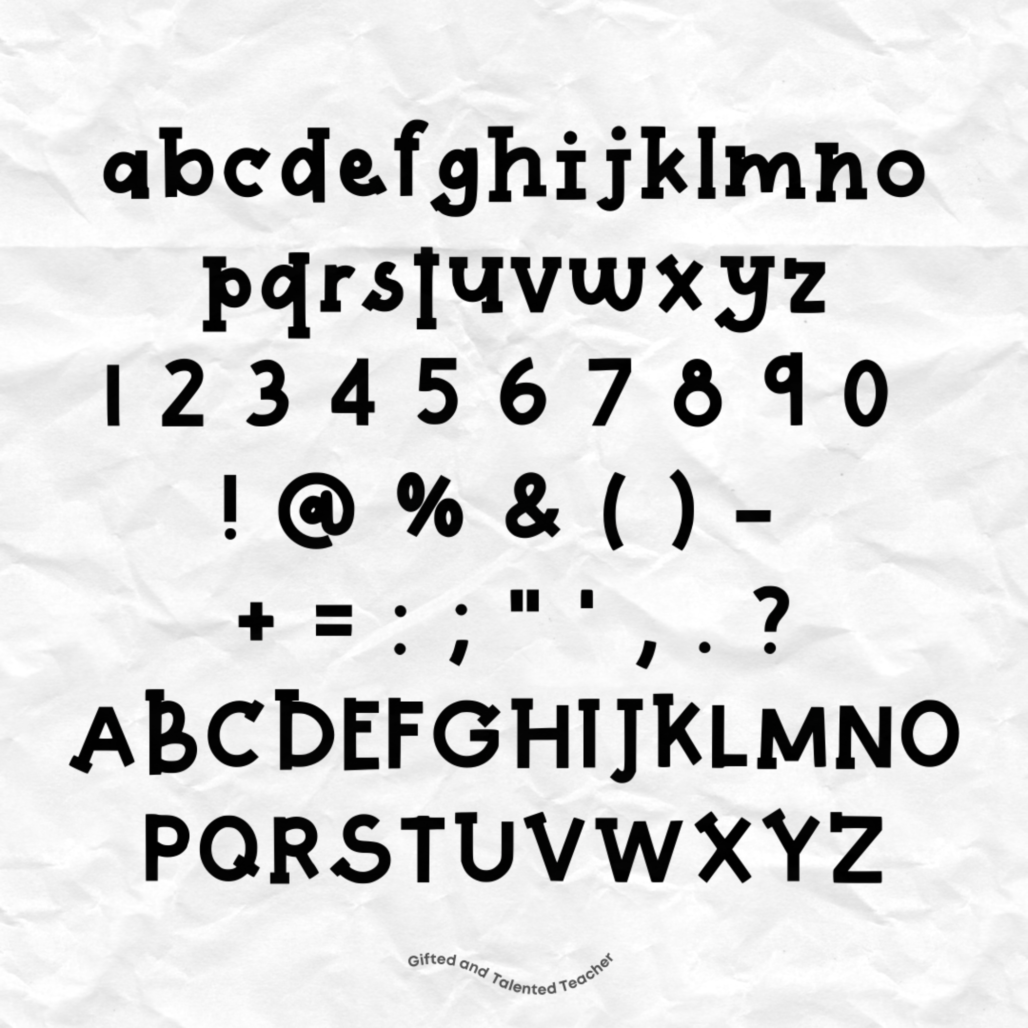 Strike Regular + Strike Outline - GT Font - Gifted and Talented Teacher