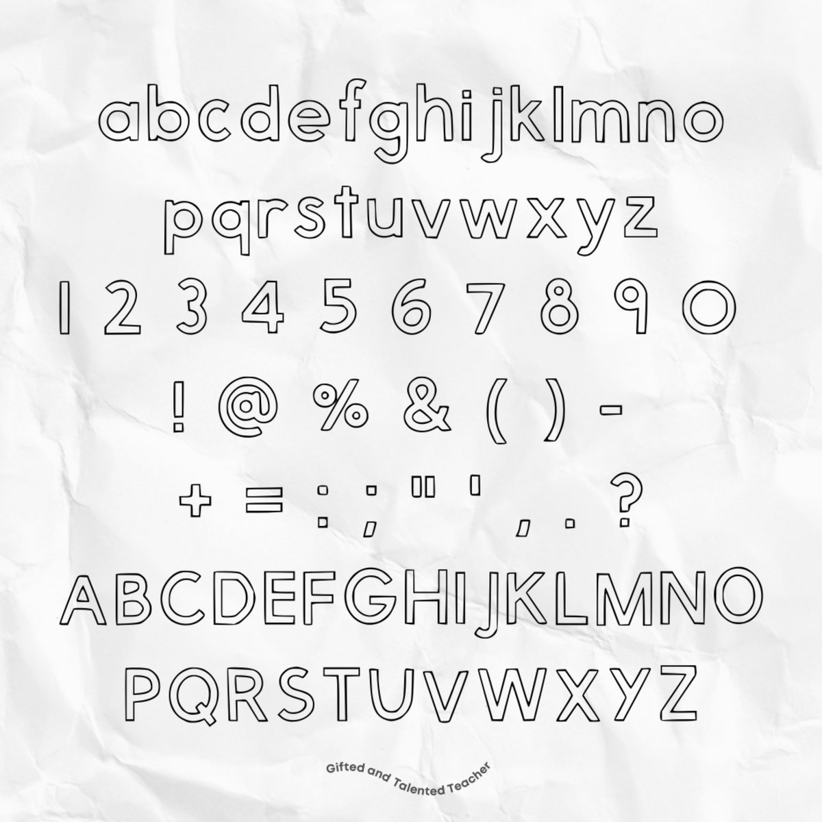 Chisel Outline - GT Font | Gifted and Talented Teacher - Teacher ...