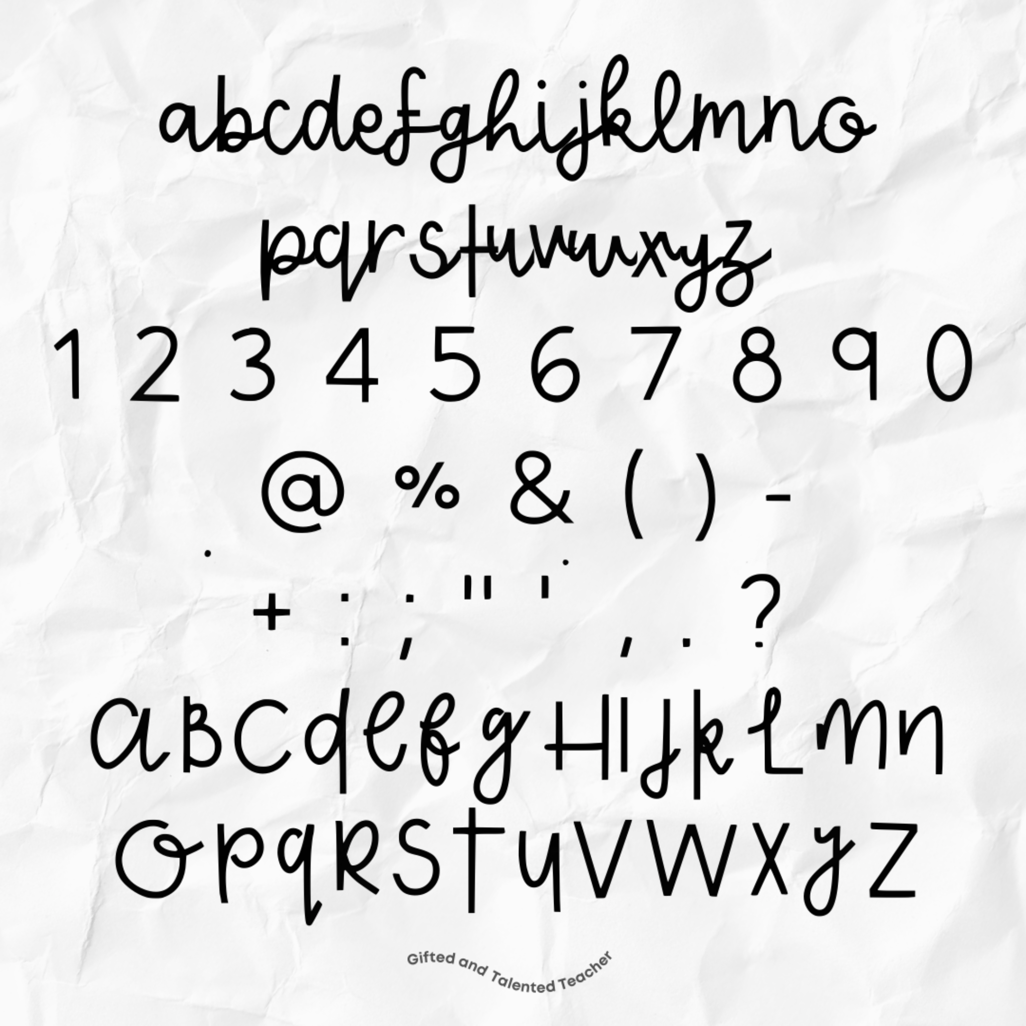 Chisel Cursive - GT Font - Gifted and Talented Teacher