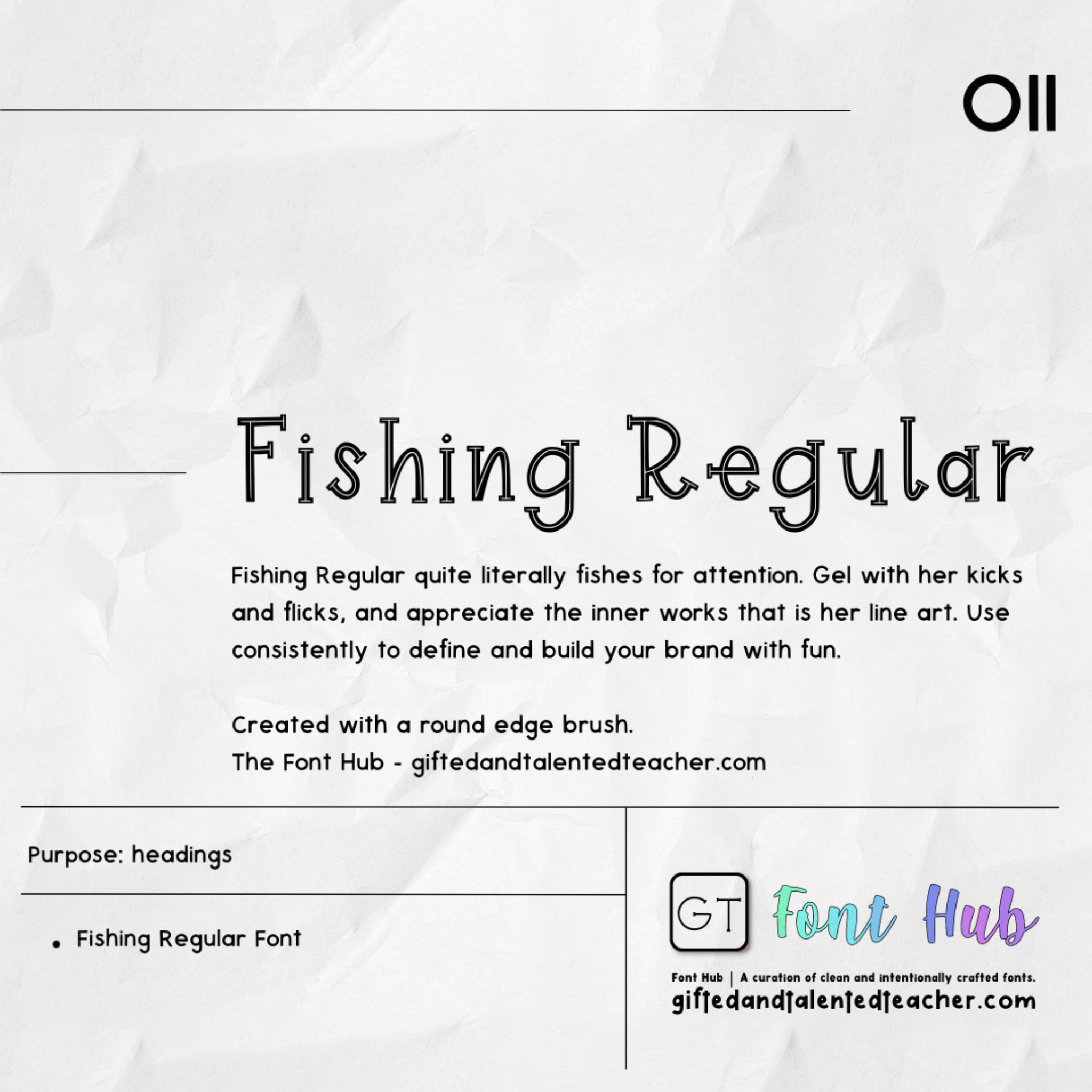 Fishing Regular - GT Font - Gifted and Talented Teacher