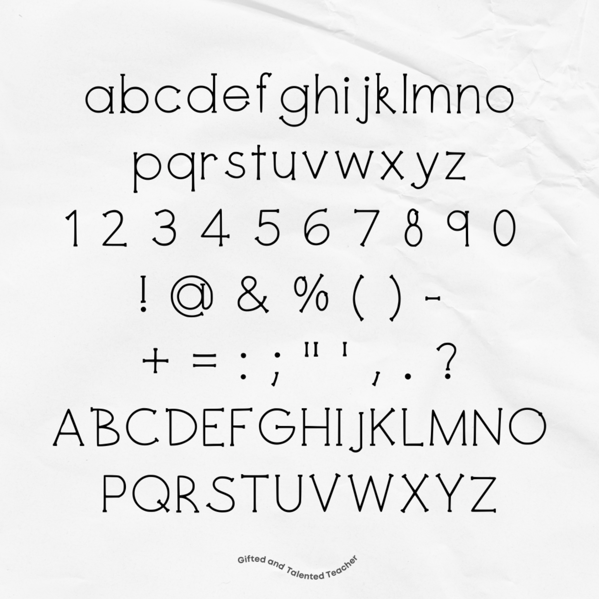 Line Regular - GT Font - Gifted and Talented Teacher