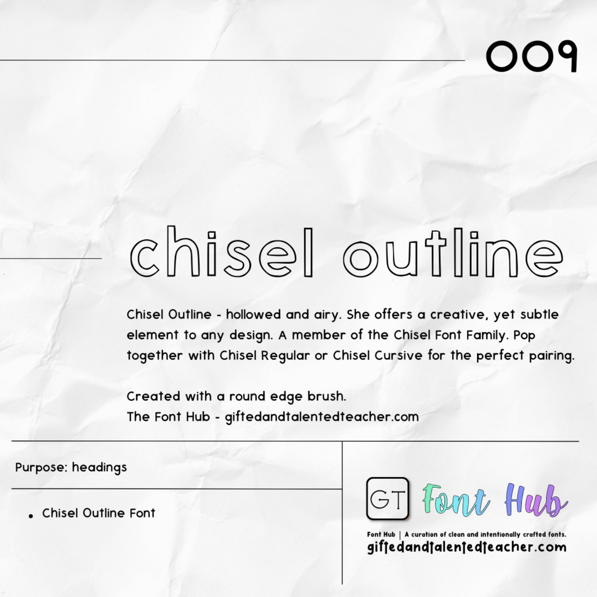 Chisel Outline - GT Font | Gifted and Talented Teacher - Teacher ...