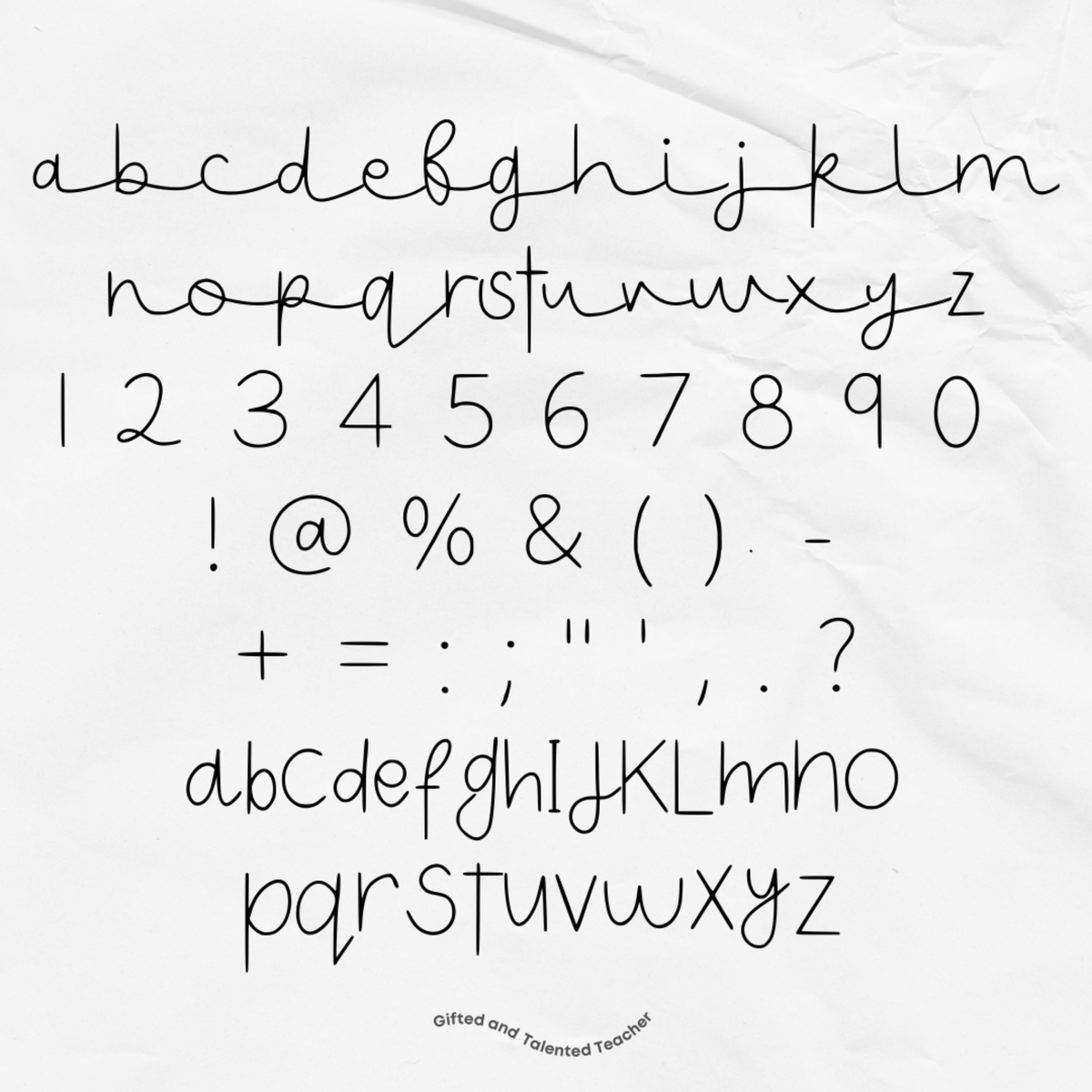 Quirky Cursive + Outline - GT Font | Fonts and Teaching Resources
