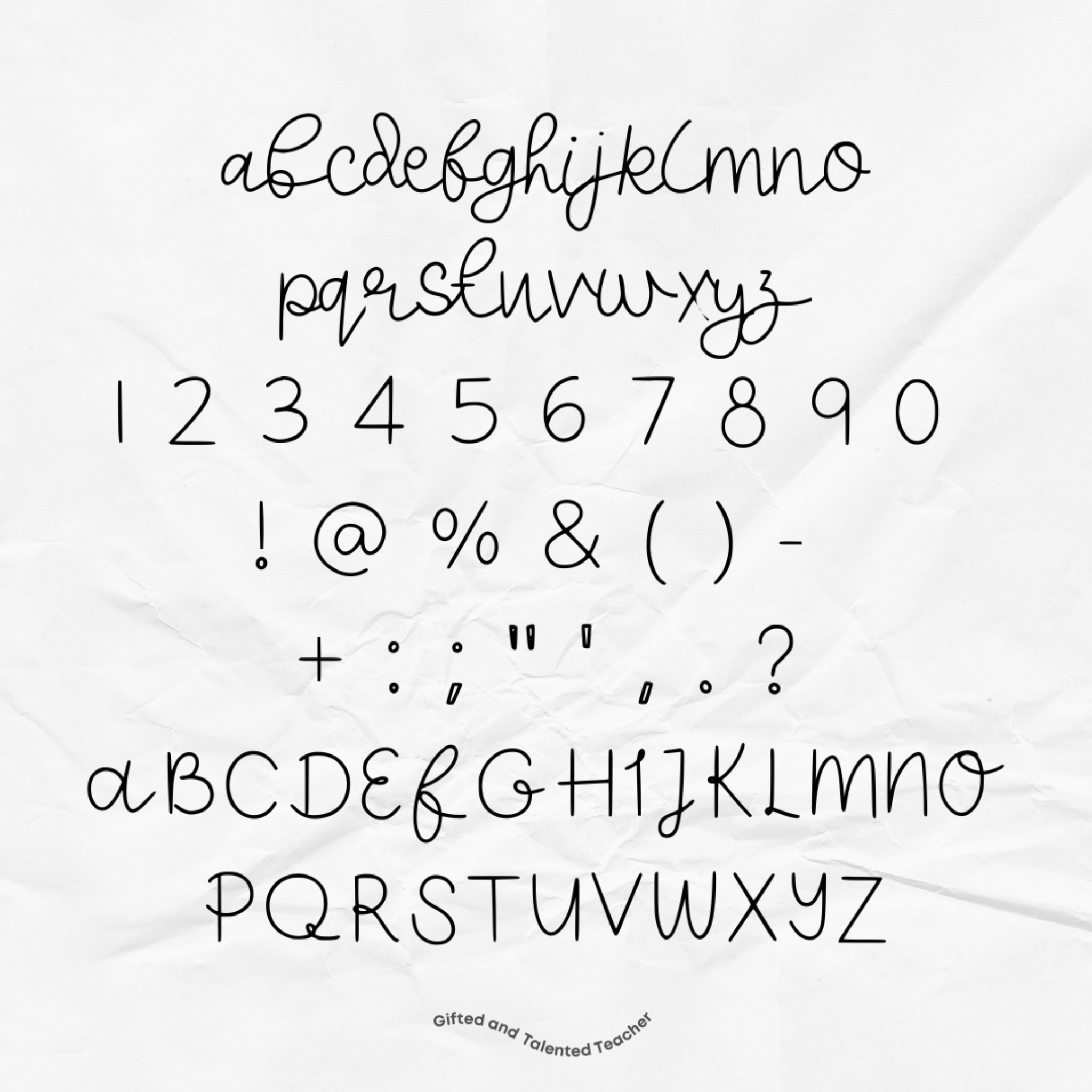 Loop-d-Loop Cursive - GT Font - Gifted and Talented Teacher