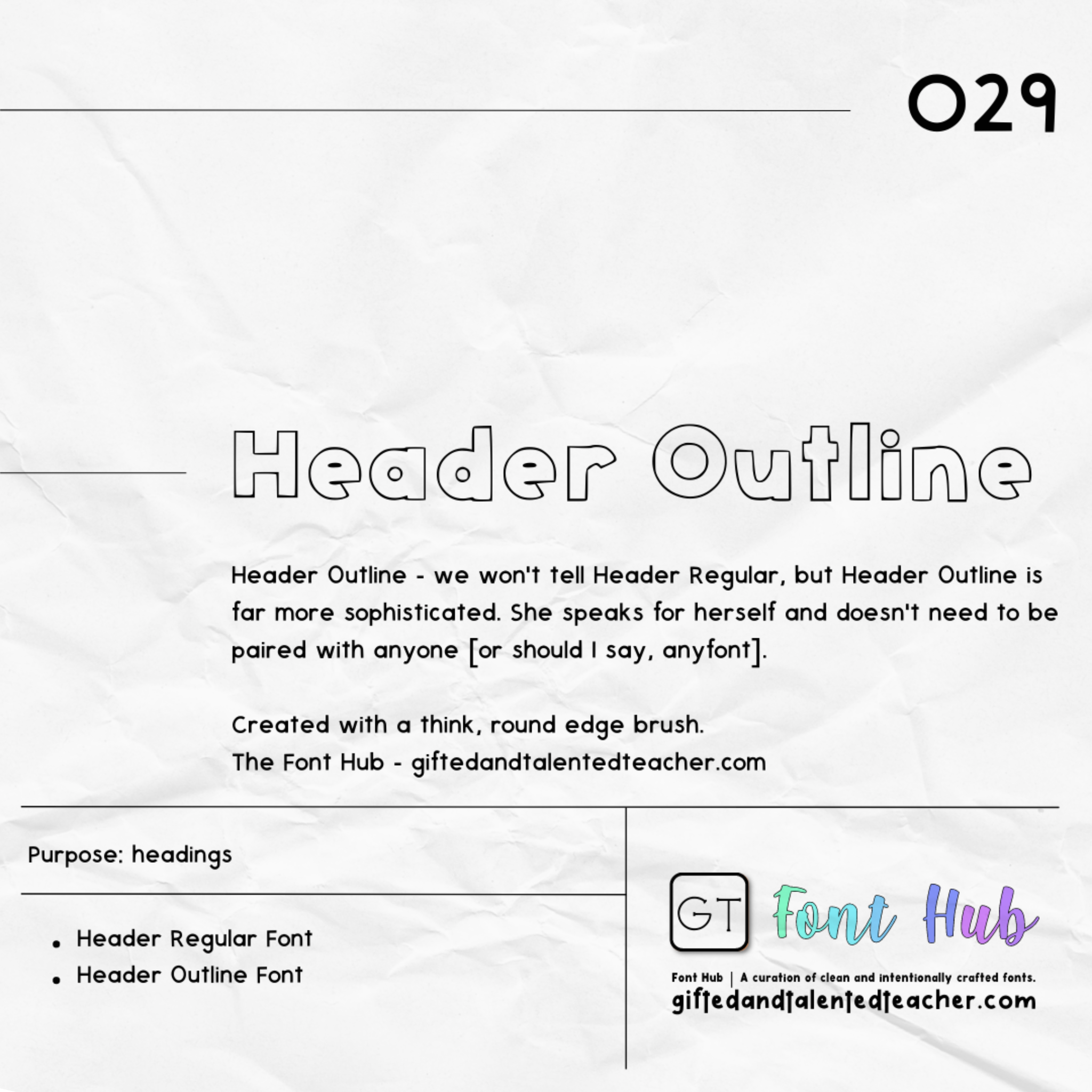 Header Outline - FT Font - Gifted and Talented Teacher